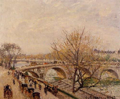 The Seine At Paris, Pont Royal By Camille Pissarro By Camille Pissarro