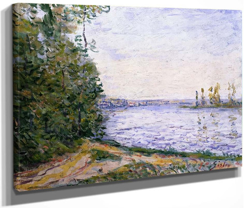 The Seine Near By By Alfred Sisley