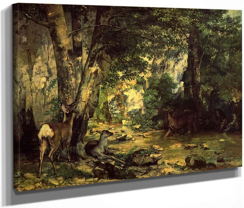 The Shelter Of The Roe Deer At The Stream Of Plaisir Fontaine, Doubs By Gustave Courbet By Gustave Courbet