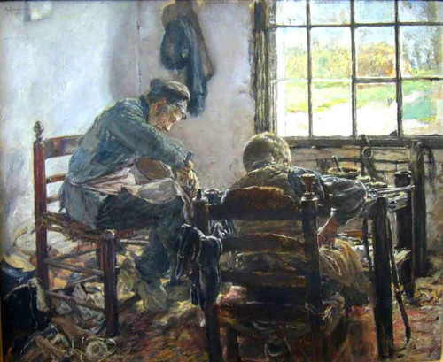 The Shoe Repair Workplace By Max Liebermann By Max Liebermann The Shoe Repair Workplace By Max Liebermann By Max Liebermann