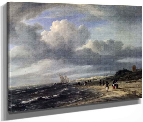 The Shore At Egmond An Zee By Jacob Van Ruisdael