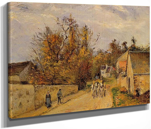 The Stage On The Road From Ennery To L'hermigate, Pontoise By Camille Pissarro By Camille Pissarro