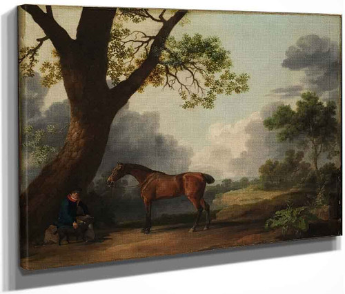 The Third Duke Of Doset's Hunter With A Groom And A Dog By George Stubbs