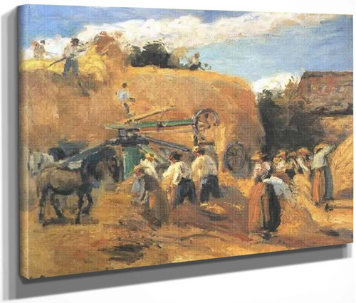 The Threshing Machine By Camille Pissarro By Camille Pissarro