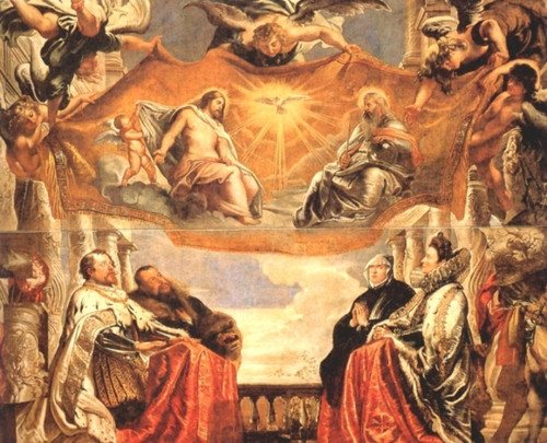 The Trinity Adored By The Duke Of Mantua And His Family By Peter Paul Rubens By Peter Paul Rubens
