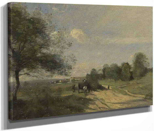The Wagon  By Jean Baptiste Camille Corot By Jean Baptiste Camille Corot