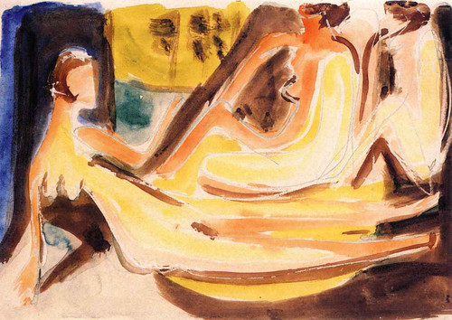 Three Nudes In The Forest By Ernst Ludwig Kirchner By Ernst Ludwig Kirchner