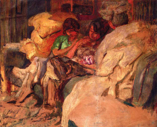 Three Women On A Sofa At Clos Cezanne, Vaucresseon By Edouard Vuillard