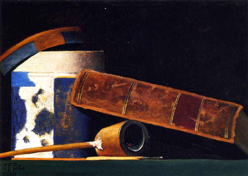 Tobacco Canister, Book And Pipe By John Frederick Peto By John Frederick Peto Tobacco Canister, Book And Pipe By John Frederick Peto By John Frederick Peto