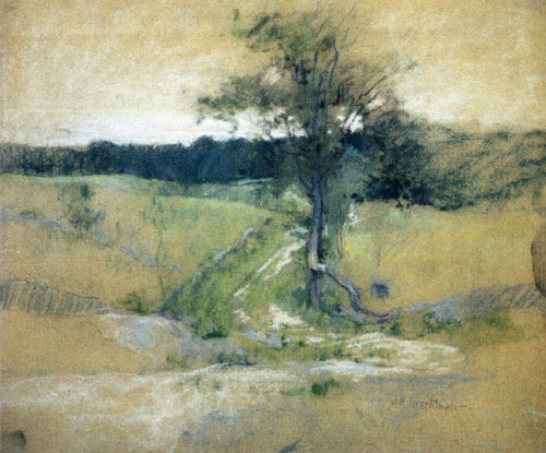 Tree By A Road By John Twachtman