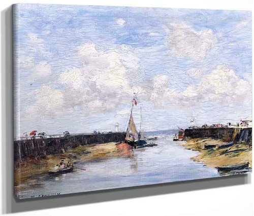 Trouville, The Jettys, Low Tide `1`1 By Eugene Louis Boudin By Eugene Louis Boudin
