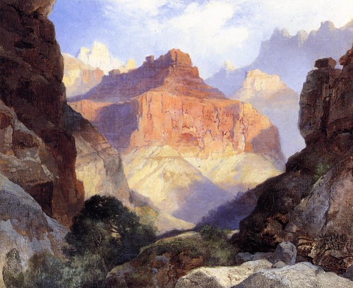 Under The Red Wall, Grand Canyon Of Arizona By Thomas Moran By Thomas Moran