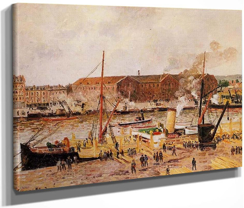 Unloading Wood At Rouen By Camille Pissarro By Camille Pissarro