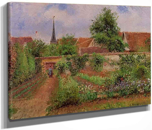 Vegetable Garden In Eragny, Overcast Sky, Morning By Camille Pissarro By Camille Pissarro