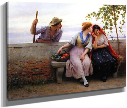 Venetian Chat By Eugene De Blaas By Eugene De Blaas