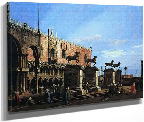 Venice Capriccio With The Four Horses From The Cathedral Of San Marco By Canaletto By Canaletto