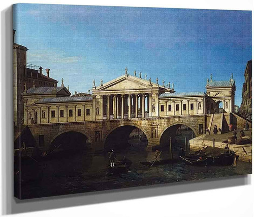 Venice Caprice View With A Palladio Design For The Rialto By Canaletto By Canaletto
