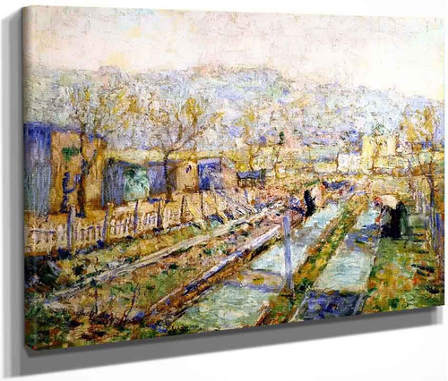 View Of A Garden In A Paris Suburb By Ernest Lawson