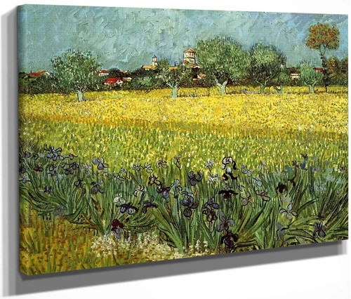 View Of Arles With Irises By Jose Maria Velasco