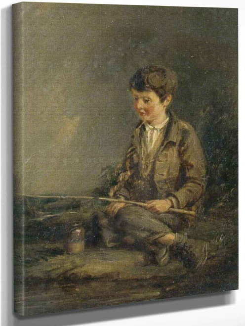 Boy Fishing By John Linnell By John Linnell