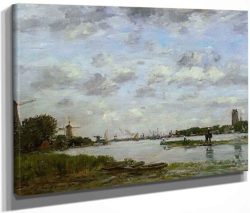 View Of Dordrecht By Eugene Louis Boudin By Eugene Louis Boudin