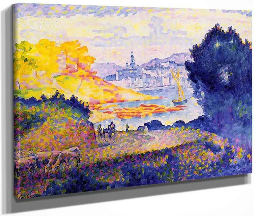 View Of Menton By Henri Edmond Cross By Henri Edmond Cross