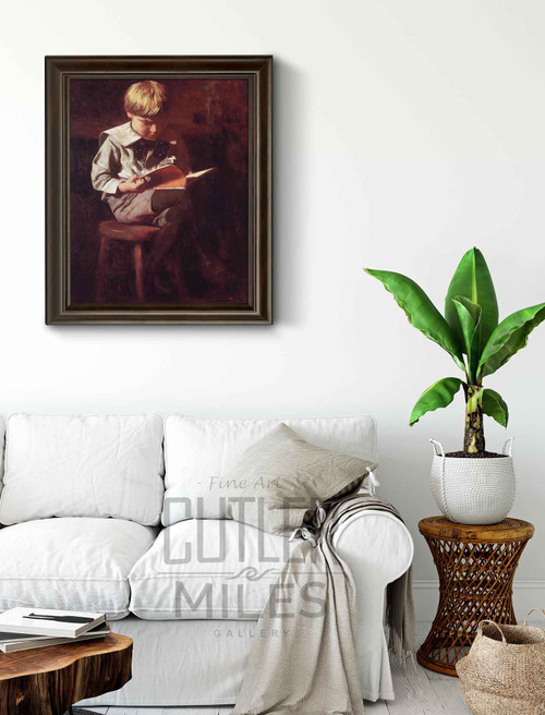 Boy Reading Ned Anshutz By Thomas P. Anshutz