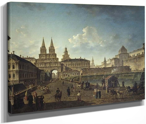 View Of The Voskresenskie And Nikolskie Gate And Neglinniy Brige From Tverskaia Street In Moscow By Fedor Yakovlevich Alekseev