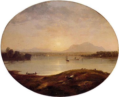 View On The Hudson River By Jasper Francis Cropsey By Jasper Francis Cropsey