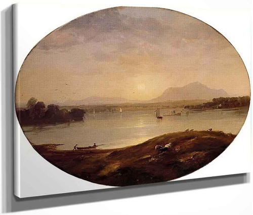 View On The Hudson River By Jasper Francis Cropsey By Jasper Francis Cropsey