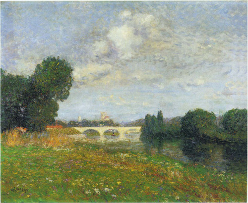 Village By The River By Gustave Loiseau By Gustave Loiseau