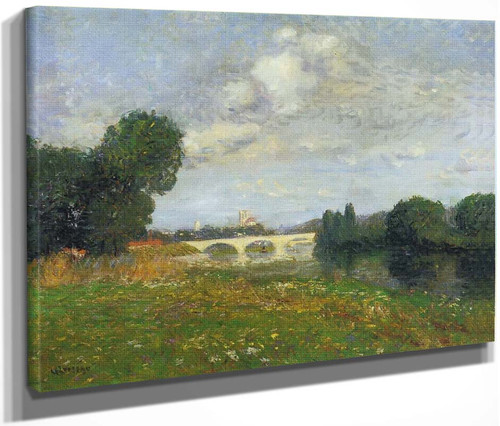 Village By The River By Gustave Loiseau By Gustave Loiseau