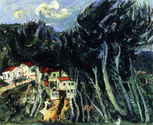 Village On The Left, Trees On The Right By Chaim Soutine