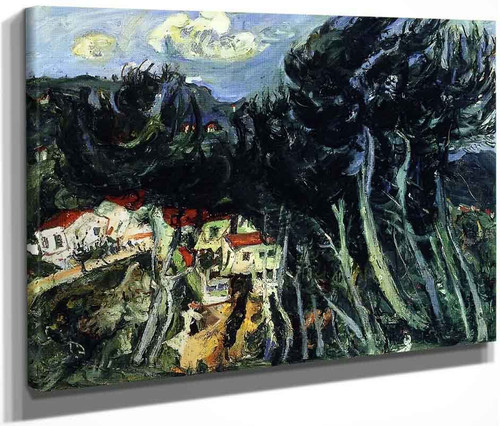 Village On The Left, Trees On The Right By Chaim Soutine