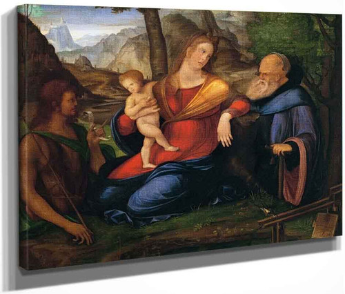Virgin And Child With Saint John The Baptist And Saint Anthony Abbot By Jacopo Barbari  By Jacopo Barbari
