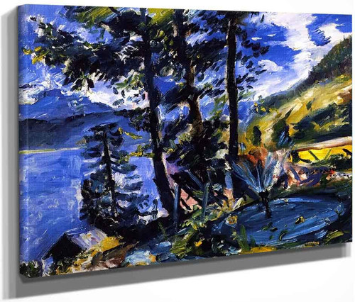Walchensee With Fountain By Lovis Corinth By Lovis Corinth