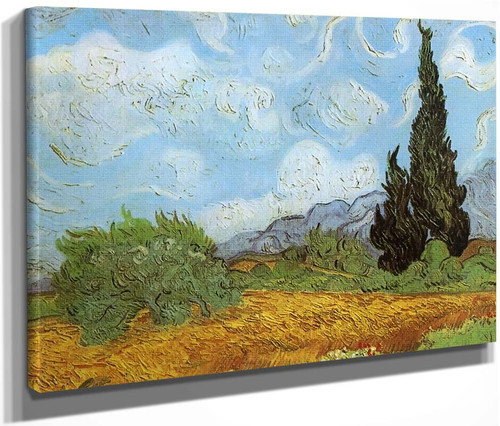 Wheat Field With Cypresses At The Haude Galline Near Eygalieres By Jose Maria Velasco