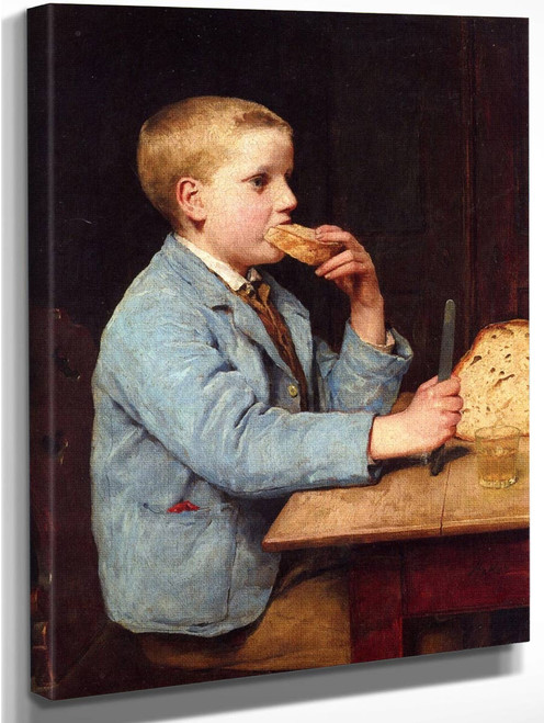 Boy With Mid Morning Snack By Albert Anker