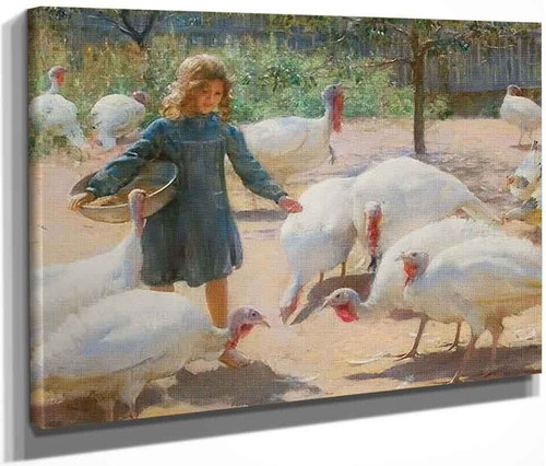 White Turkeys By Charles Courtney Curran By Charles Courtney Curran