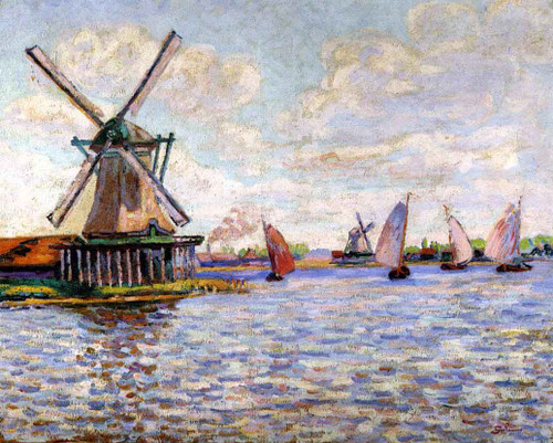 Windmills In Holland By Armand Guillaumin