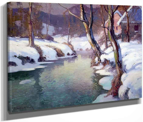 Winter River By Georges Ames Aldrich By Georges Ames Aldrich