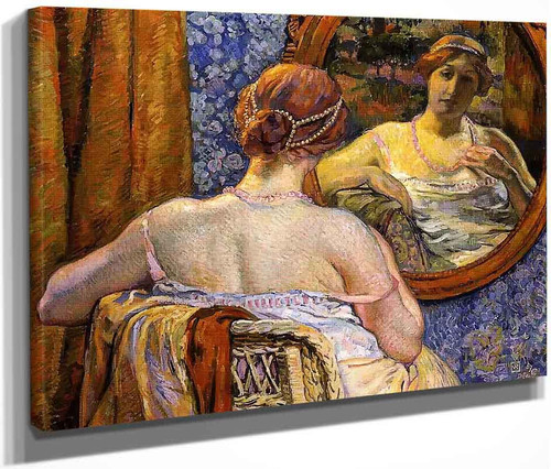 Woman At A Mirror By Jose Maria Velasco