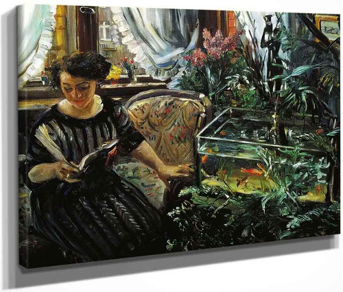 Woman By A Goldfish Tank By Lovis Corinth By Lovis Corinth