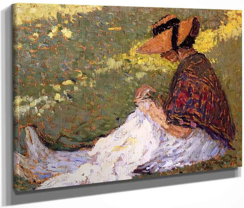 Woman On The Grass By Henri Martin By Henri Martin