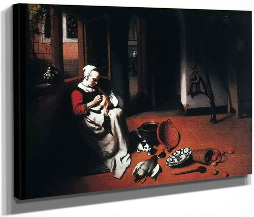 Woman Plucking A Duck By Nicolaes Maes, Aka Nicolaes Maas