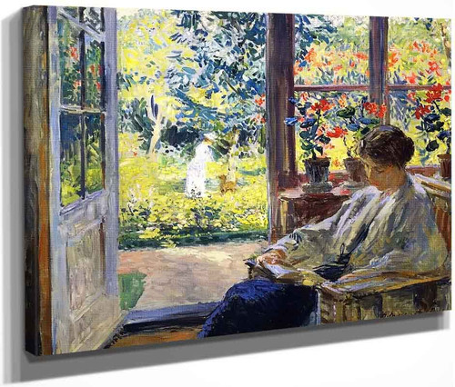 Woman Reading By A Window By Gari Melchers