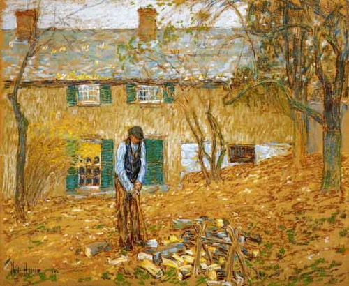Woodchopper By Frederick Childe Hassam  By Frederick Childe Hassam