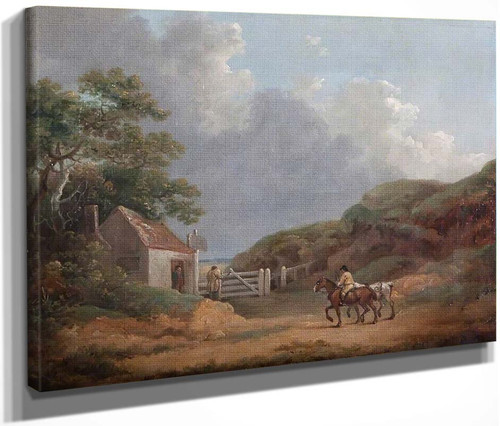 Wooded Landscape With A Toll Gate By George Morland