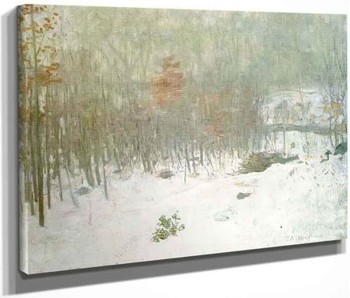 Woods In Snow By Julian Alden Weir American 1852 1919