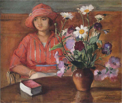 Young Girl With Flowers By Henri Lebasque By Henri Lebasque
